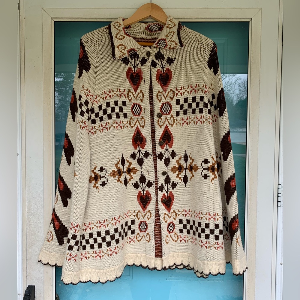 Vintage blanket sweater poncho/shrug